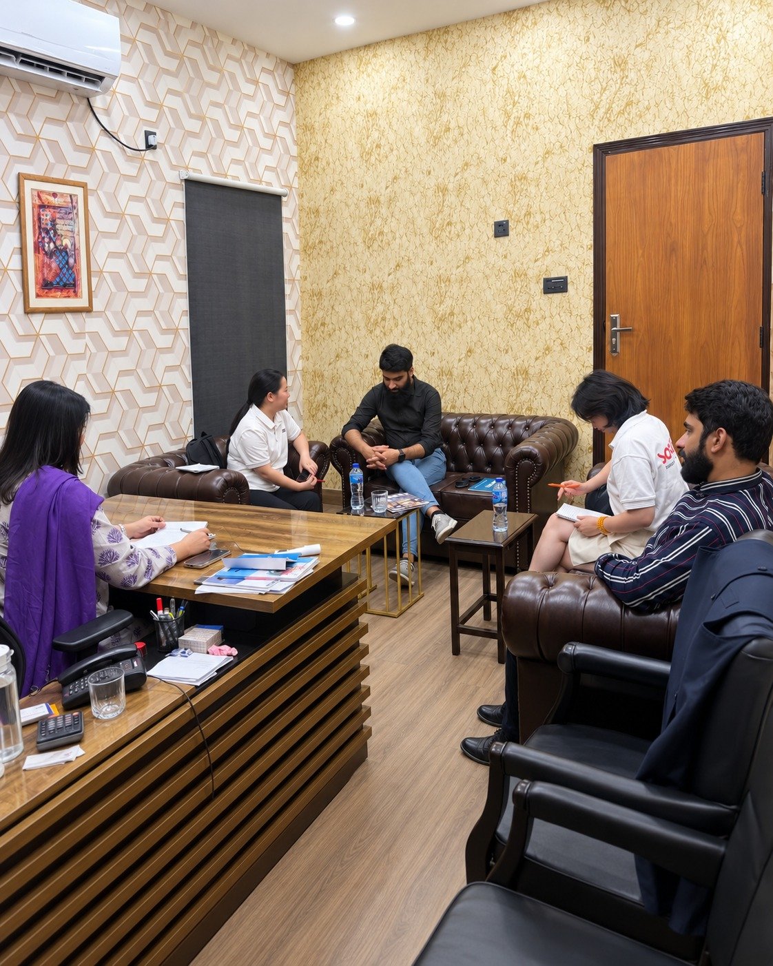 Meeting with partners in the Enfu office